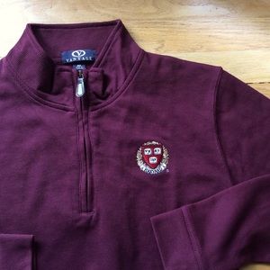NWOT  Harvard Logo ribbed half zipper Sweatier